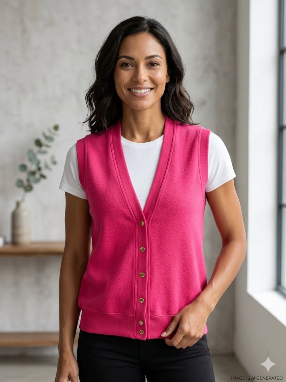 Tomboy Vintage Bright Pink Vest-M-Streetwear/Retro-Womens